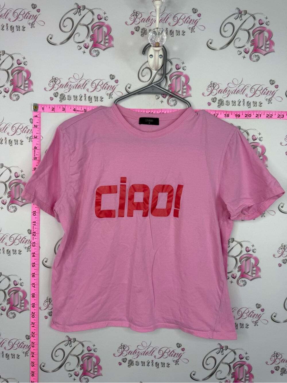 Studio M Pink Tee with Red CIAO! Graphic